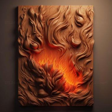 Patterns and decorations stl fire 2 3d model